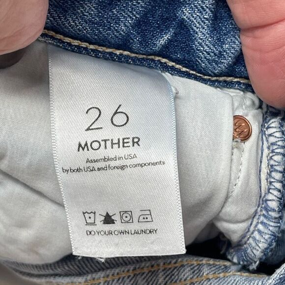 MOTHER Blue Distressed Jean Shorts - Picture 5 of 6